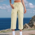 thumbnail image 2 of Bovemsi Casual Pants for Women Womens Plus Size Wide Leg Cargo Summer Hiking Outdoor Pant Beach Trousers with Pockets, 2 of 6