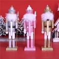 thumbnail image 4 of Matsuzay Navidad Cascanueces soldado brillo madera figurita decorativa Navidad muñeca escritorio marionetas niños para fiesta Año Nuevo hogar Kits de decoración para fiestas, 4 of 6