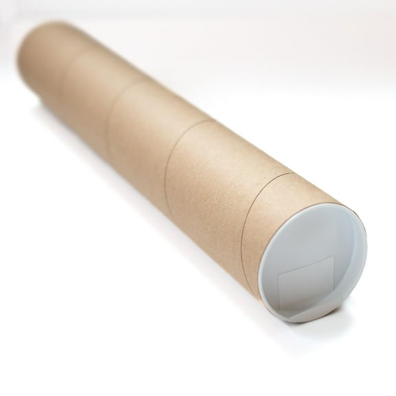 Packhorse Supplies Mailing Tubes with Caps 3" x 18" - 1-Pack KRAFT