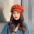 thumbnail image 5 of Cheers.US Beret Newsboy Hat Adjustable Women Cap Cabbie Beret Octagonal Cap Soft Woolen Beret for Women, 5 of 7