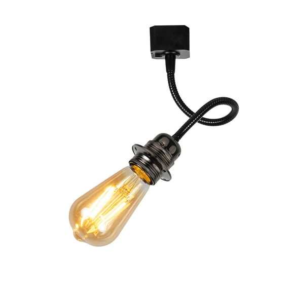 Kiven H-Type track lighting pendants,Industrial h track pendant lights with Aluminum Socket,1-Light Track Lighting Heads for Kitchen Island Hallway Restaurant,Pearl Black Finish