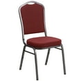 thumbnail image 1 of HERCULES Series Crown Back Stacking Banquet Chair in Burgundy Patterned Fabric - Silver Vein Frame, 1 of 9