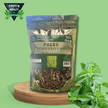 GREEN ROYALTY -Pennyroyal Herbal Infusion Tea(4oz)- Makes 30+ Cups| Resealable Bag| 100% All Natural| Non-GMO| Gluten Free| Te De Poleo
