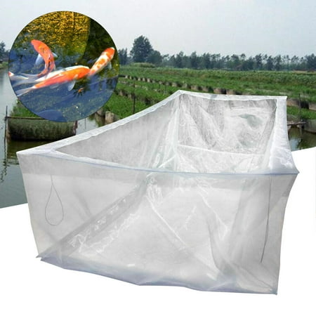 FETCOI Fish Cast Cage Net Fishing Bait High Density Shrimp Crayfish Monofilament Net (White 2*2*1m)