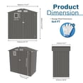 thumbnail image 2 of 6X4 FT Outdoor Storage Shed with Window, Metal Garden Tool Shed with Vents and Lockable Double Doors, Waterproof Organization for Patio/Backyard/Lawn Storage, Gray, 2 of 8