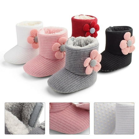 

GXSR Infant Baby Boy Girl Cozy Fleece Bootie Newborn Stay On Slipper Winter Warm Gripper Non-Slip Crib Shoes