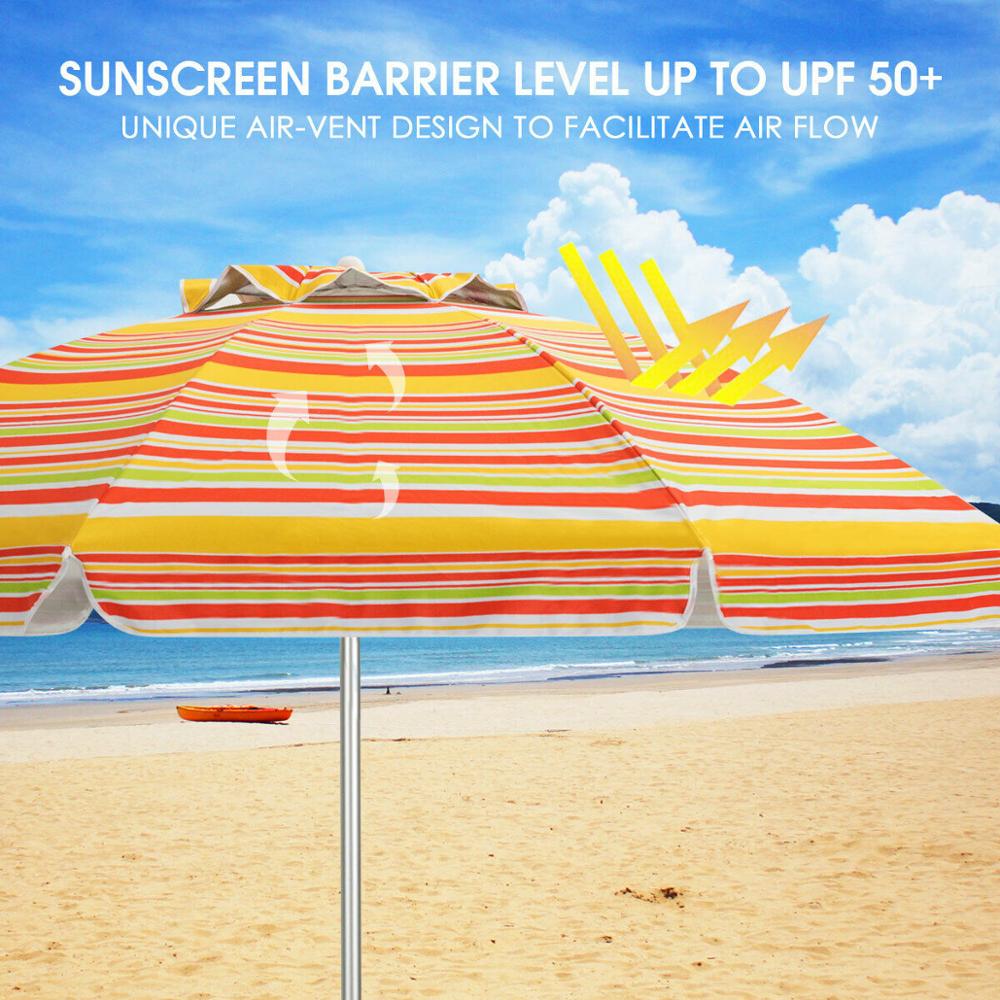6.5FT Patio Beach Umbrella Sun Shade Tilt Aluminum Sports Portable Carry Bag - image 5 of 9