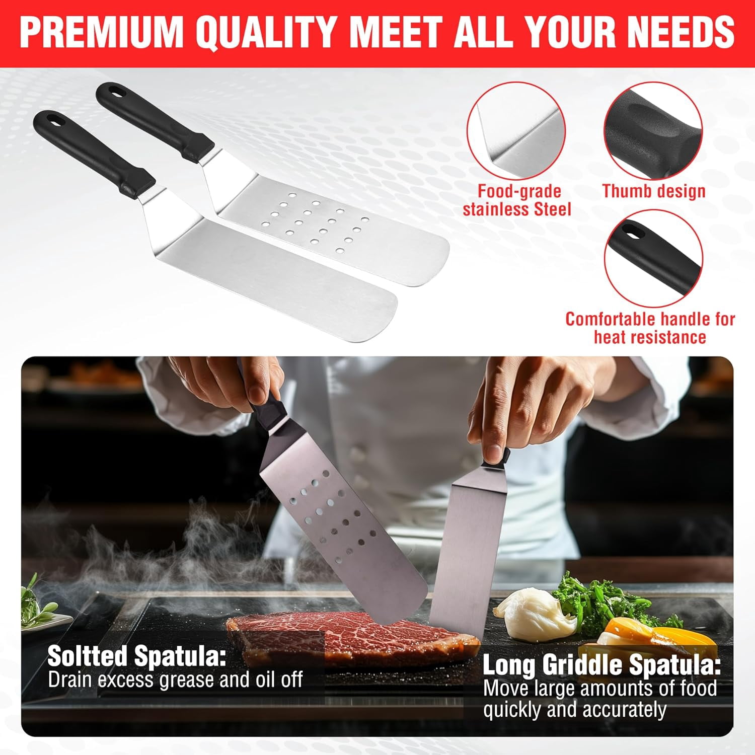 128 PCS Griddle Accessories Kit - Premium Flat Top Grill Accessories Set for Blackstone & Camp Chef, Stainless Steel BBQ Tool Utensils Gift Grilling Set for Lover Outdoor Men Women dad