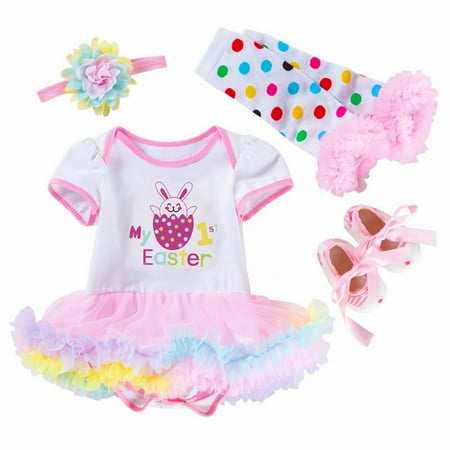 

B91xZ Baby Girl Spring Outfits Girl s Clothes Easter Egg Girls Easter Cartoon Skirt Headdress Shoes Four Piece Set 0 To 2 Sizes 0-3 Months