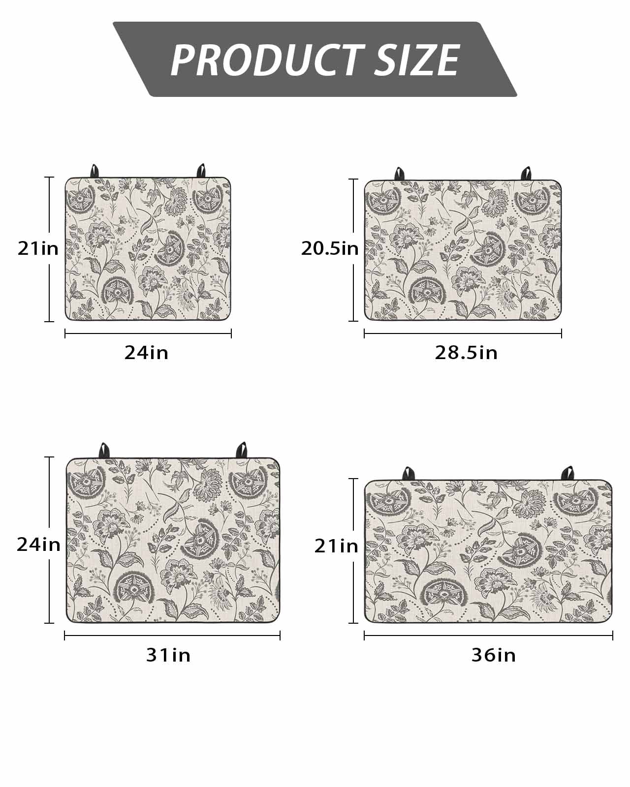 Stove Top Covers for Electric Stove, Grey Paisley Glass Stovetop Cover Protector, Boho Flower Botanical Leaf Branch Induction Cooktop Protector Oven Mat for Kitchen Countertop 24"x21"