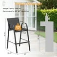 thumbnail image 3 of Dovov Outdoor Bar Stools Set of 4, Patio Bar Height Stool Outdoor Textilene Bar Chairs All Weather Patio Barstools for Garden Poolside Backyard Balcony Porch Lawn Deck, Black, 3 of 10