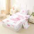 thumbnail image 2 of Castle Fairy Pink Bow Letter E Twin Sheet Sets 3pcs for Girls,Dreamy Princess Bedding, 2 of 6