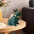 thumbnail image 3 of Estatua de perro realista, decoración de escritorio, figura, escultura, adorno coleccionable Verde, 3 of 7