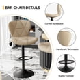 thumbnail image 6 of CQSXDA Adjustable Height Faux Leather Bar Stools Set of 2 Swivel Chairs with Back Design for Kitchen Island Use, khaki, 6 of 14