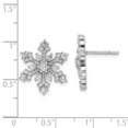 thumbnail image 3 of Finest Gold Sterling Silver Rhodium-Plated CZ Snowflake Post Earrings, 3 of 3