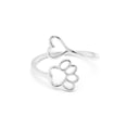thumbnail image 5 of Dog Paw Print Heart Adjustable Ring Rose Gold Plated Sterling Silver Womens Ginger Lyne Collection, 5 of 5