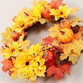 thumbnail image 3 of 17.7 Inch Fall Wreaths for Front Door-Fall Harvest Door Wreath with Pumpkins Berries Maple Leaves Wreaths,Autumn Wreath for Farmhouse Thanksgiving Halloween Indoor Outdoor Home Decor, 3 of 7
