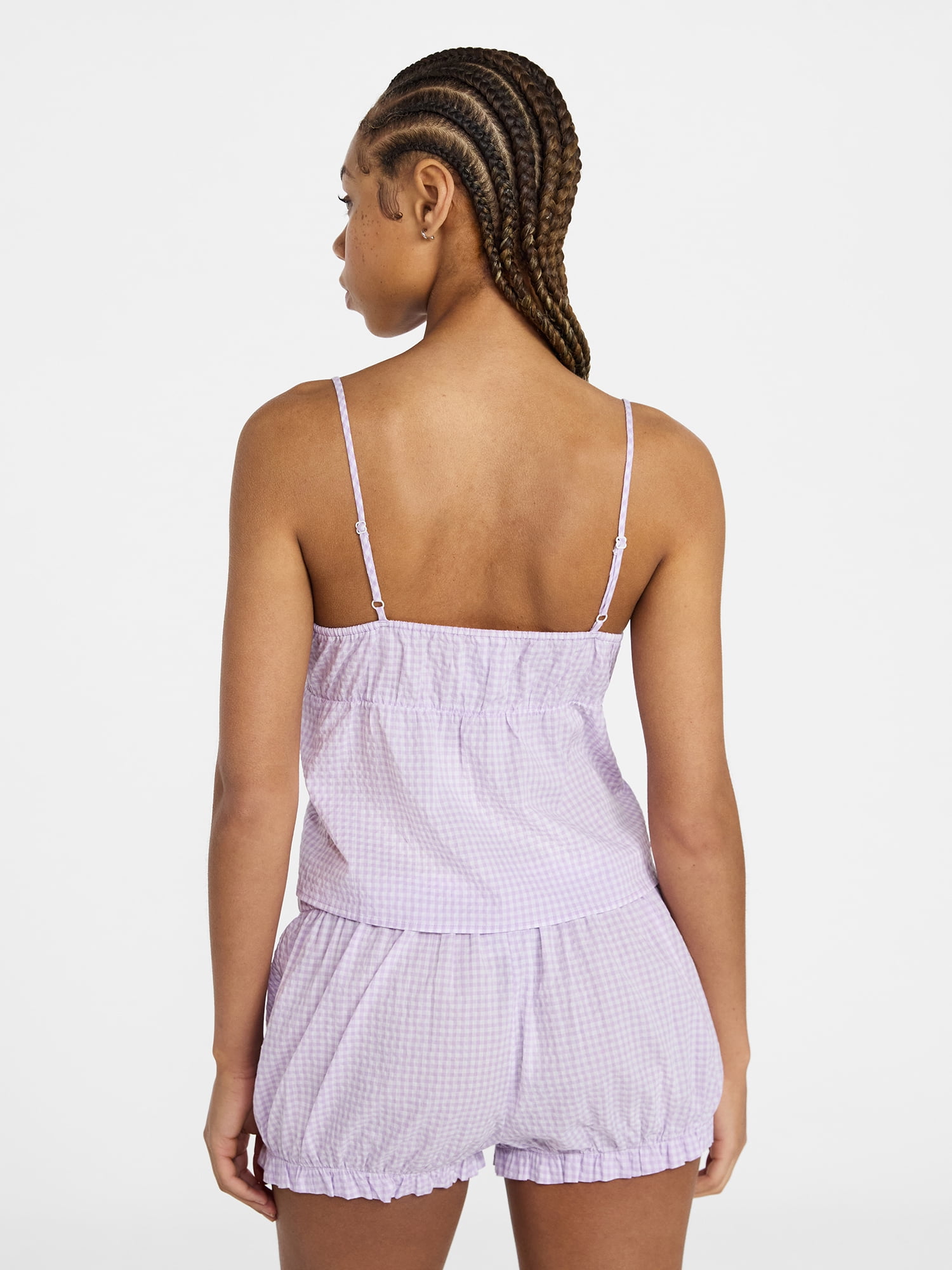 No Boundaries Cami Top and Bloomer Shorts Sleep Set, 2-Piece, Women's XS-XXL