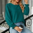 thumbnail image 5 of Baberdicy Womens Tops Women's Long Sleeve T Shirt Fashion Crew Neck Tops Solid Color Casual Blouses Plus Size Tops for Women Mint Green, 5 of 7