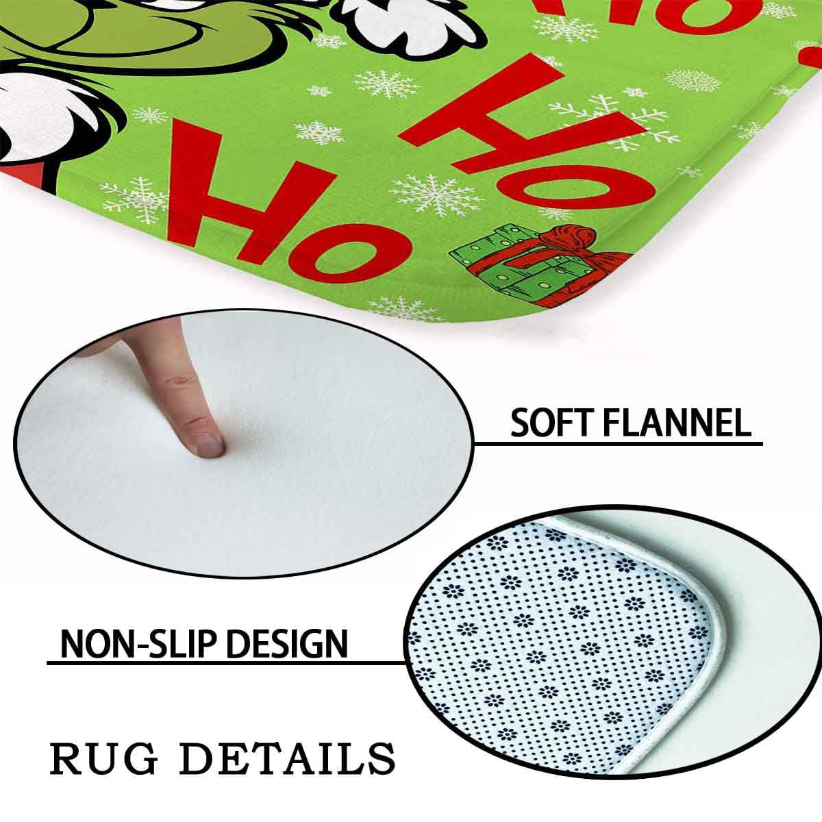 4 Pcs Christmas Bathroom Set with Shower Curtain with Non-Slip Rugs, Toilet Lid Cover and Non-Slip U Shape Bath Mat, Xmas Holiday Bathroom Decoration with 12 Hooks 71 x 71 Inches