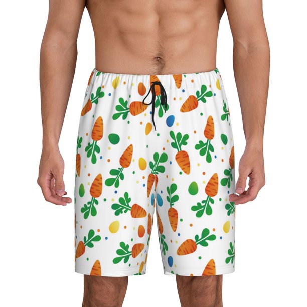 Fotbe Cute Carrot Pantalones Cortos de Pijama para Hombre, Ropa de Dormir, Pantalones de Pijama Cortos para Hombre-4X-Large