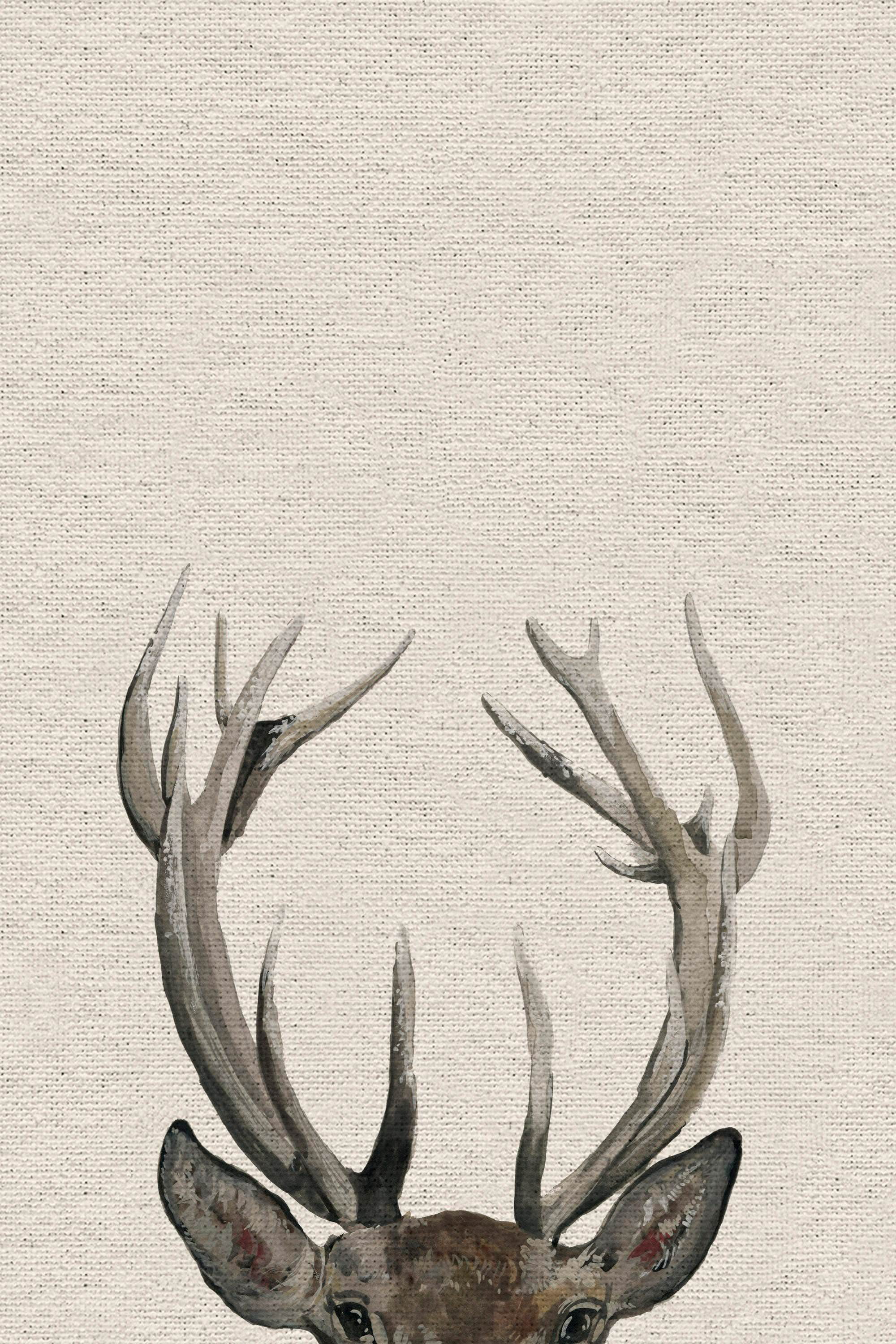 The Antler Painting Print on Wrapped Canvas