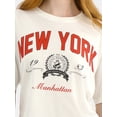 thumbnail image 3 of No Boundaries Boxy Cropped Graphic Tee with Short Sleeves, Women's, 3 of 3