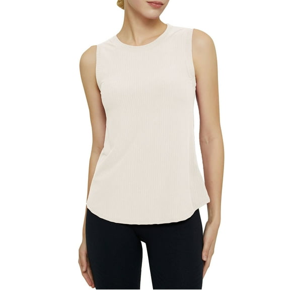 KBZDBZC Tank Top for Women Women's 2024 Summer New Cool Sports Vest Women's Running Sleeveless Blouse Quick Drying Outer Top Yoga Fitness Loose Tank Tops Workout Tops Women's Tops (White,M)