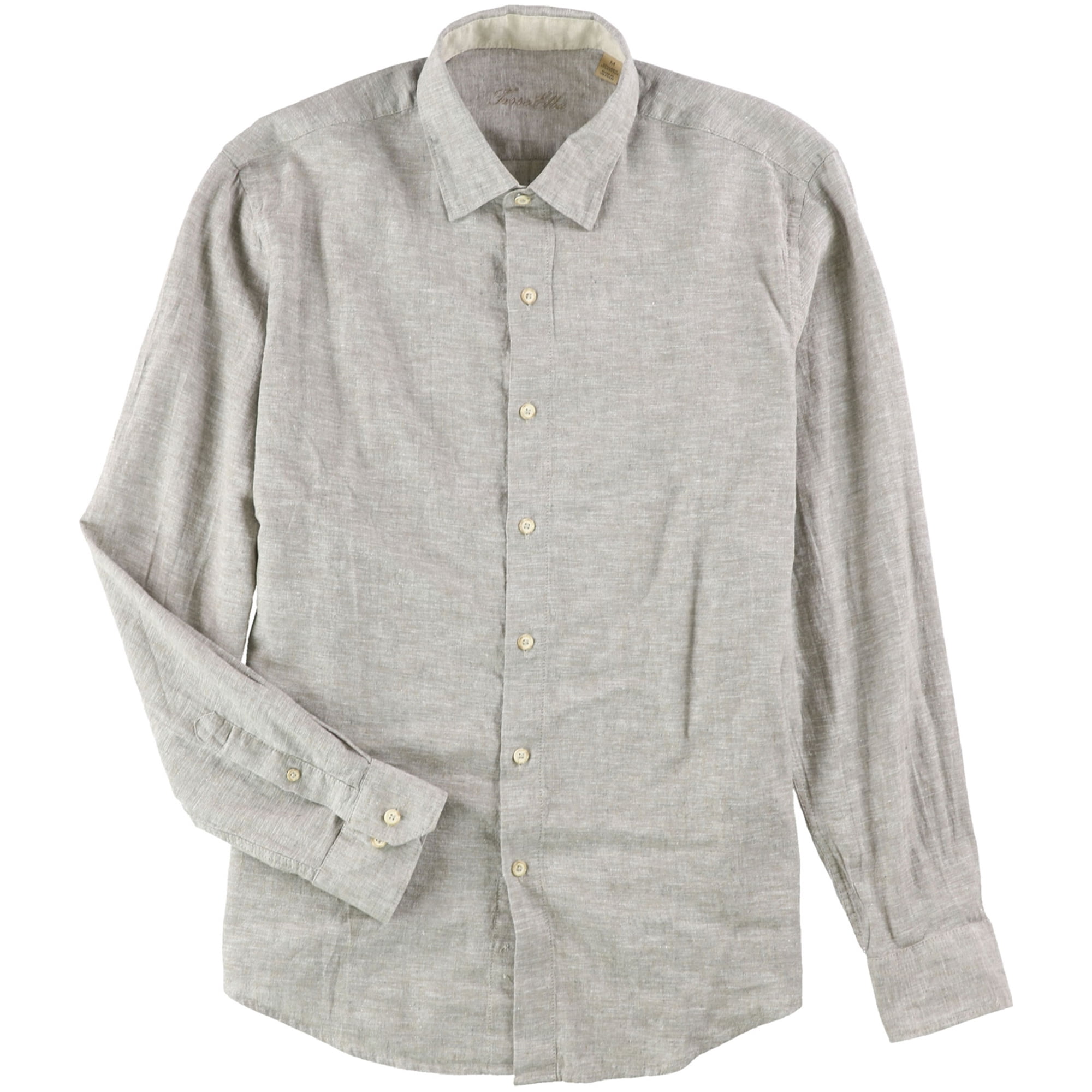Tasso Elba Mens Linen Button Up Shirt 