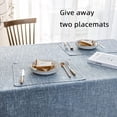 thumbnail image 5 of Waterproof Cotton Linen Tablecloths Rectangle Dining Table Cloth, Wipe Clean Indoor & Outdoor Table Cover for Buffet Party and Banquets, Wrinkle Resistant（60"x70"） Dirty Blue, 5 of 6