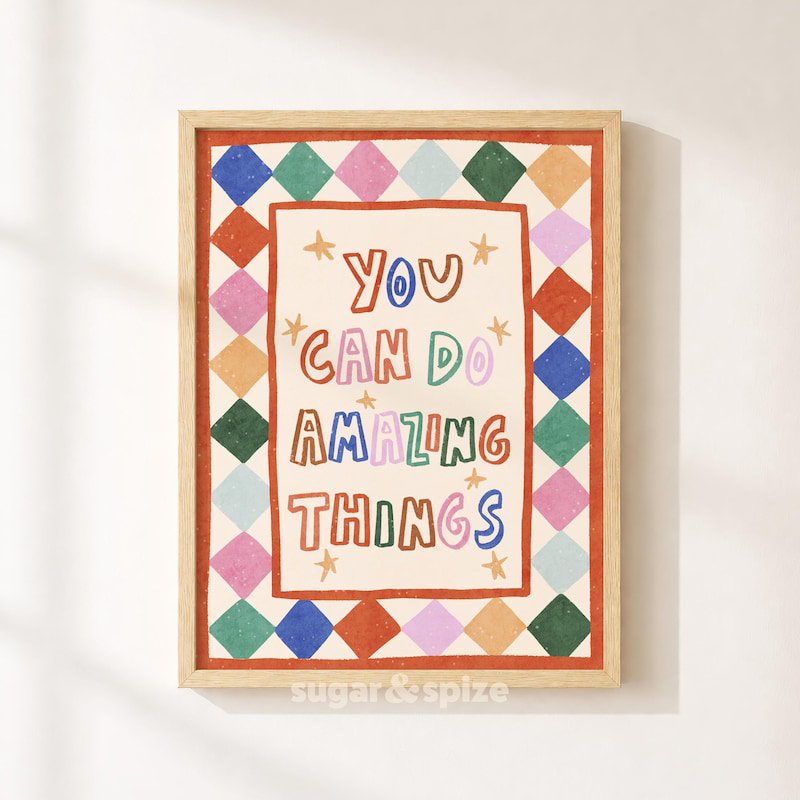 Colorful Stars Kids Playroom Poster - Toddler Wall Decor Unframed UNFRAMED Poster