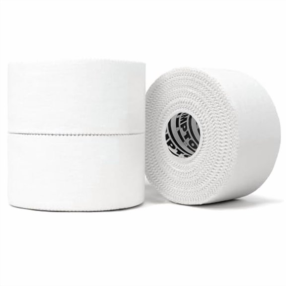 (3 Pack) White Athletic Sports Tape VERY Strong EASY Tear NO Sticky Residue BEST TAPE for Athlete & Medical Trainers. PERFECT on bat, Lacrosse / Hockey stick, Lifters, Climbers & B