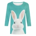 thumbnail image 5 of DHFJKG Easter Bunny T Shirts For Women Spring Summer Top Casual 3/4 Sleeve Crew Neck Rabbit Printed Loose Fit Cute Graphic Tee Festival Trendy Tops, 5 of 5