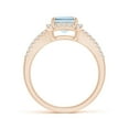 thumbnail image 2 of Angara Natural 2 Ct. Aquamarine with Diamond Halo Ring in 14K Rose Gold for Women (Ring Size: 12), 2 of 10
