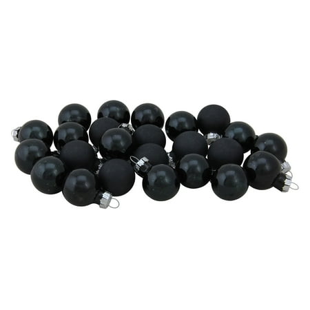 - Northlight 1 in. Shiny and Matte Mini Glass Ball Ornaments - Set of 24