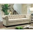 thumbnail image 2 of Furniture of America Gabby Traditional 3-Piece Chenille Sofa Set in Ivory, 2 of 5