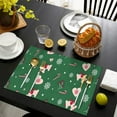 thumbnail image 4 of Green Christmas Pattern Summer Placemats Table Placemats Set Of 4-Linen Kitchen Washable Placemats Table Mats 11.8"x17.7" Non-Slip Heat Resistant, 4 of 6