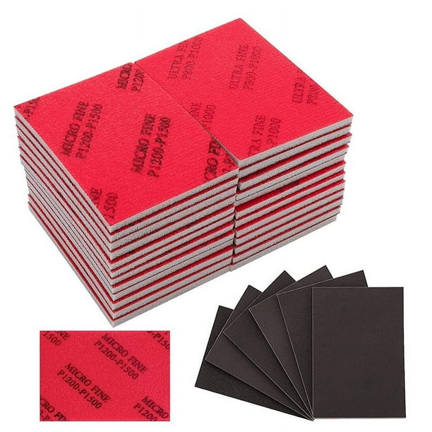 Juego de Esponjas para Lijar de Grano 320-3000, Almohadillas de Espuma Fina para Lijar, Papel de Lija Húmedo, Esponjas para Lijar Madera, Lijado de Paneles de Yeso
