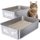 thumbnail image 1 of Caja higiénica Holintan de acero inoxidable XL para grandes felinos, paquete de 2, 1 of 6