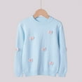 thumbnail image 3 of Symoid Toddler Sweaters Girls,Holiday Sweater Kids,Plain Crew Neck Child Clothing,Blue,Size 5-6T, 3 of 3