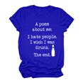 thumbnail image 2 of Gibobby Casual Playera de Manga Corta para Mujer Camiseta Mujer Top Estampado Letras(Azul,CH), 2 of 5