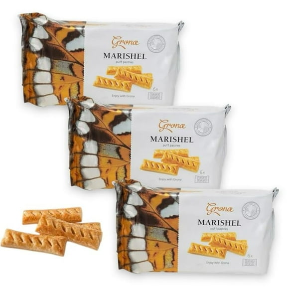 Grona Marishel Gourmet Cookies - Creamy Biscotti  Cookies with a Light, Flaky Texture for Everyday Indulgence - 3-Pack  8.11oz each