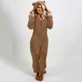 thumbnail image 3 of Combinaison Pyjama à Capuche à Manches Longues pour Femmes, Décontractée, Chaude pour l'Hiver, Tenue de Nuit, 3 of 6