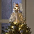 thumbnail image 4 of Figura de ángel de hadas decoración de árbol de Navidad, árbol de Navidad de ángel de peluche de franela blanco y dorado para juguete, exhibición, decoración, regalo, fiesta kaili Sencillez, 4 of 5