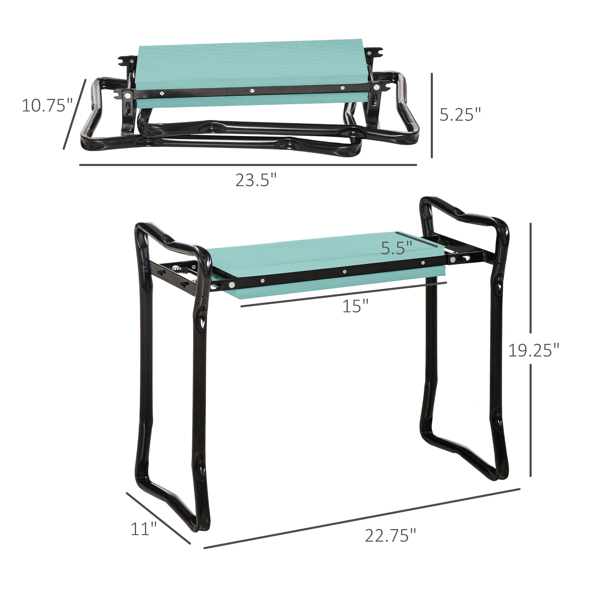Outsunny folding garden kneeler bench chair sale