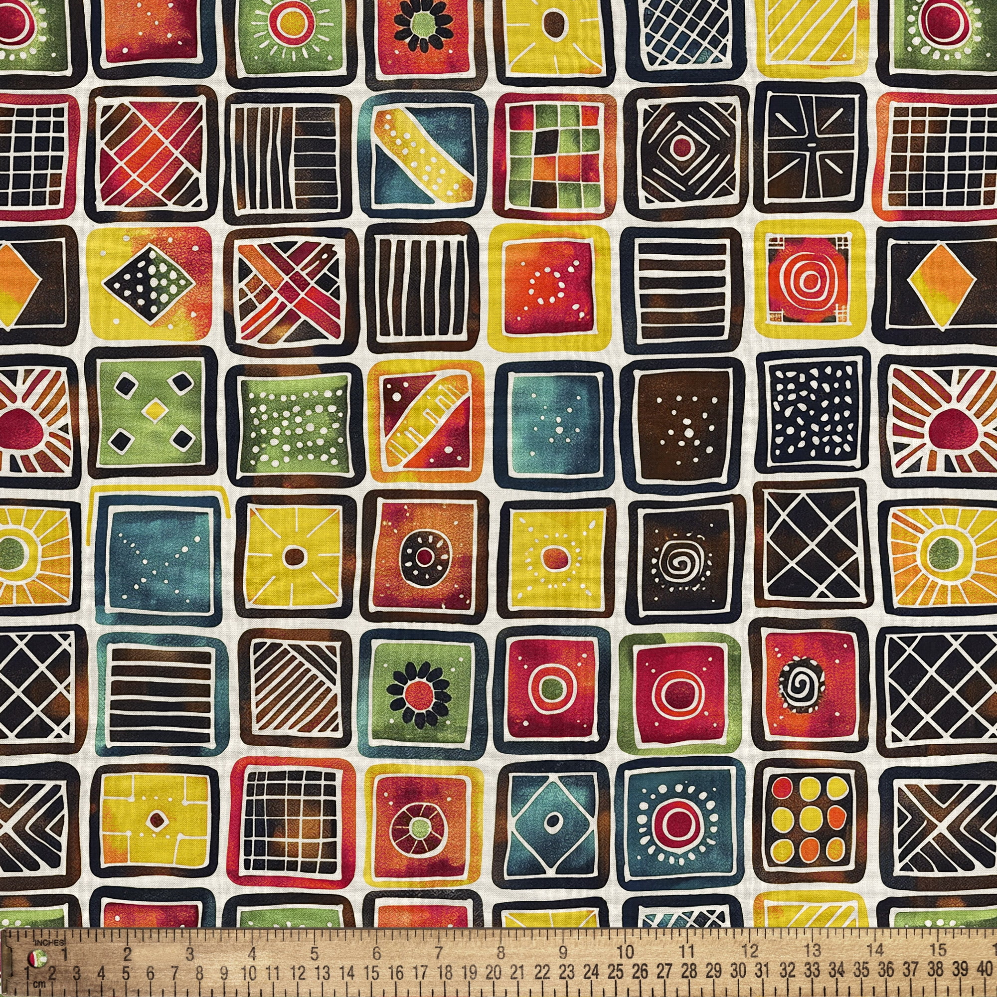 1 Yard 100% Cotton Masai Bead 5, Multi-color, 44" Wide for Quilting & Sewing by David Textiles