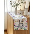 thumbnail image 5 of Table Runner 72 Inches Long for Kitchen Dining, Easter Bunny Dresser Scarf Farmhouse, Dining Table Decorations for Wedding/Parties, Spring Watercolor Eggs Country Flower Leaf 13 x 72 In, 5 of 8