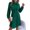 Dark Green, variant on Women's Tie Neck Balloon Sleeve Pleated Dress 95% polyester 5% elastane Sheer Detail Opaque Stretch for everyday wear