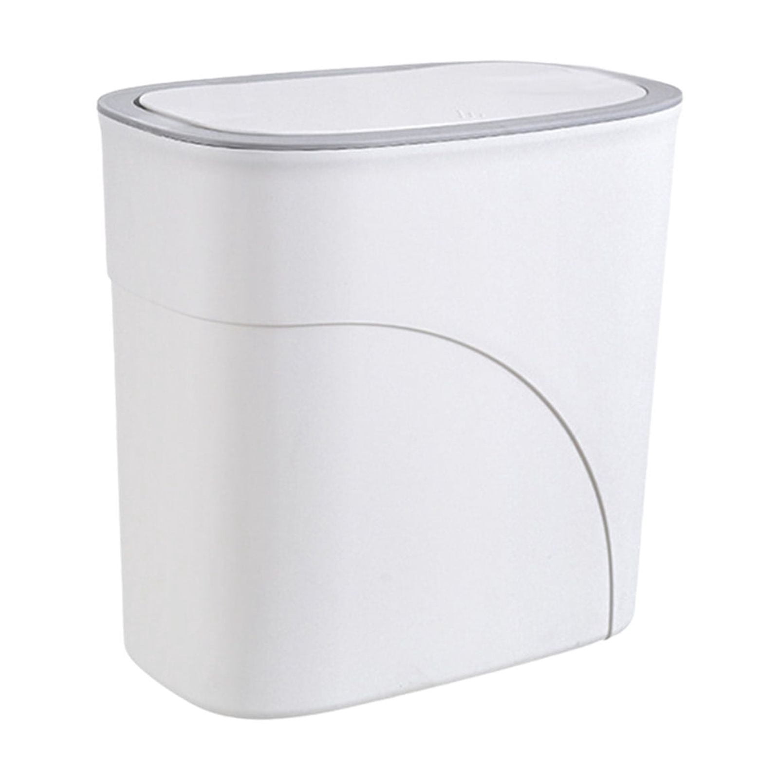Press Top Flip Lid Trash Can, Space-Saving Plastic Storage Bin for Kitchen, Bathroom, Dining Room, and Narrow Spaces, Convenient Clamp Style Garbage Bin