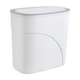 thumbnail image 2 of 6-Gallon Press Top Trash Can, Slim Flip Lid Garbage Bin for Narrow Spaces in Kitchen & Bathroom, White and Gray,White, 2 of 7